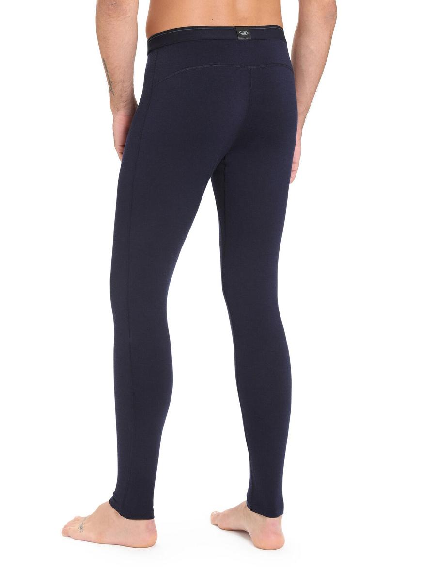 Midnight Navy Men's Icebreaker Merino 200 Oasis with Fly Leggings | USA 1132WNBY